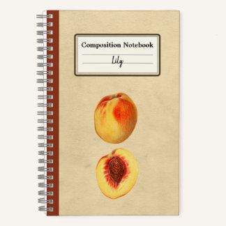 A Yellow Peach and a Half Personalised Composition Notebook