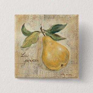 A Yellow Pear 15 Cm Square Badge