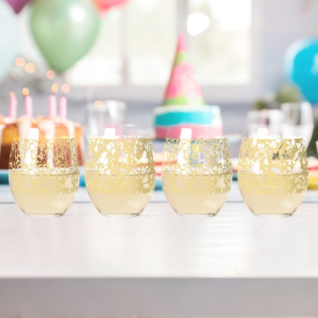 A yellow rug with a repeating motif pattern resemb stemless wine glass (Insitu (Birthday))