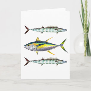 A Yellowfin Tuna and Wahoo fish card