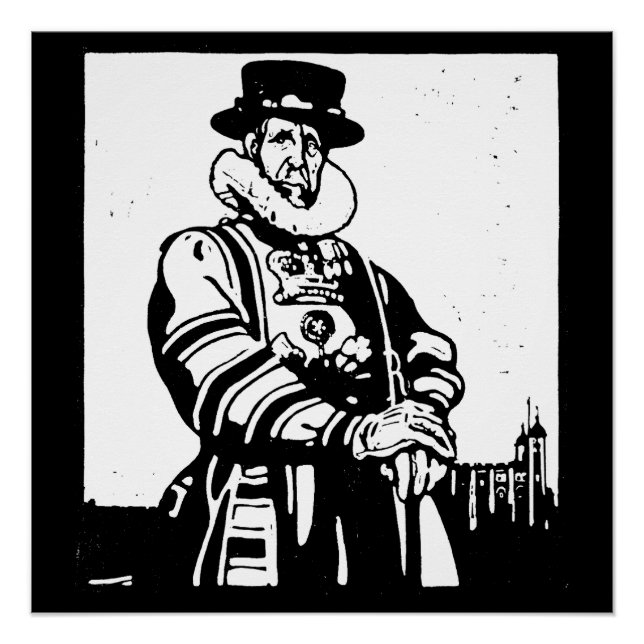 A Yeoman Warder or Beefeater Poster (Front)