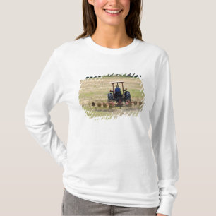 A young boy driving a tractor harvesting T-Shirt