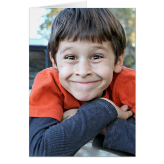 A young boy flirting card