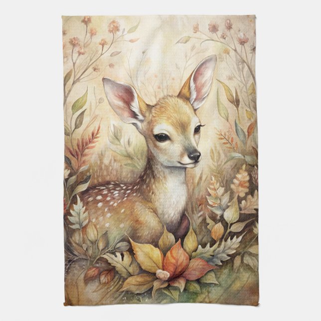 A Young Fawn Tea Towel (Vertical)