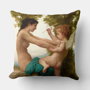 A Young Girl Defending Herself Against Eros Cushion