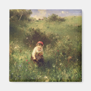 A Young Girl in a Field Magnet