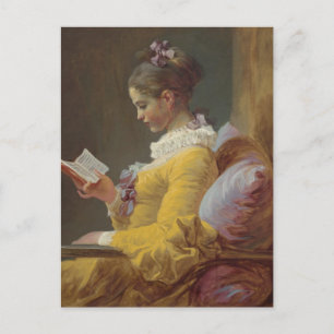 A Young Girl Reading Postcard
