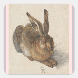 A Young Hare Square Sticker