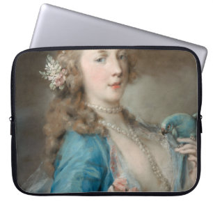 A Young Lady with a Parrot (by Rosalba Carriera) Laptop Sleeve