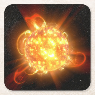 A Young Red Dwarf Square Paper Coaster