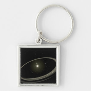 A young star circled by full-sized planets key ring