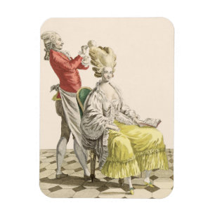 A Young Woman in a Peignoir with her Hairdresser, Magnet
