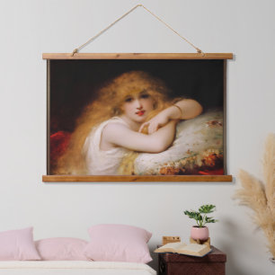 A Young Woman of Leisure by Pierre Coomans Hanging Tapestry