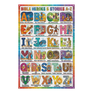 A-Z Bible Heroes and Stories Alphabet Poster