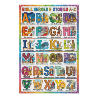 A-Z Bible Heroes and Stories Alphabet Poster