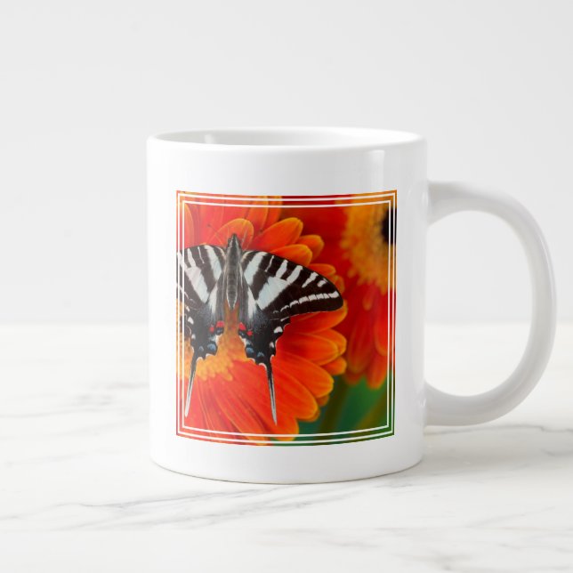 A Zebra Swallowtail Butterfly Large Coffee Mug (Right)