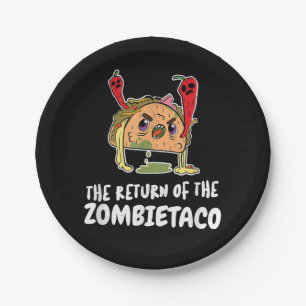 a zombie taco paper plate