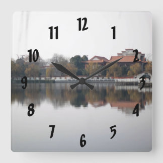 A zoo park in Wuhan, China. Ancient Chinese style Square Wall Clock