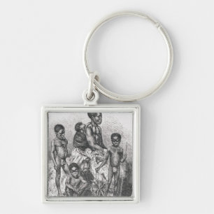 A Zulu family from The History of Mankind Key Ring