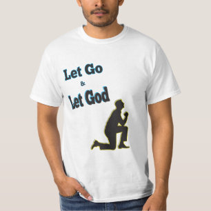 AA Blue Man Praying Kneeling Let Go Let God T-Shirt