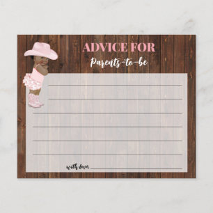 AA Cowgirl Advice for Mum & Dad Baby Shower Card