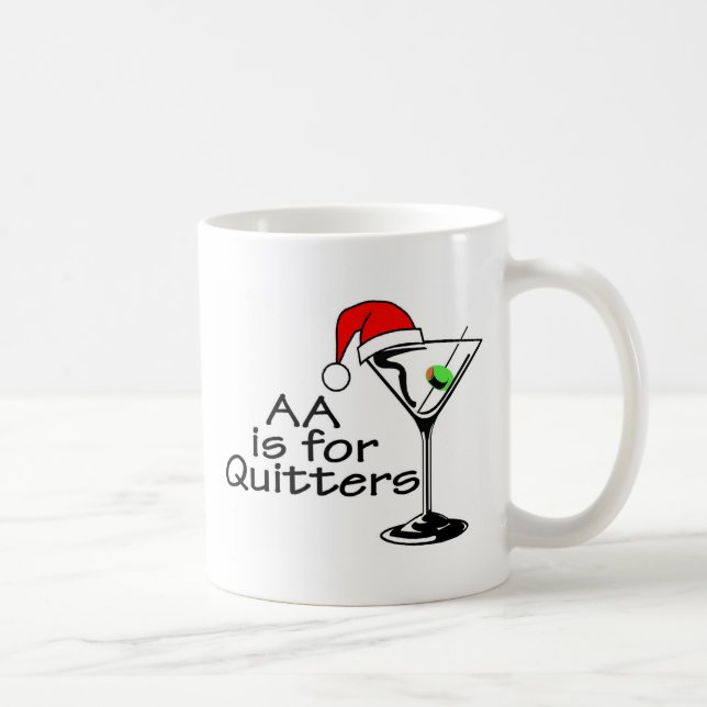 AA Is For Quitters Martini Coffee Mug (Right)