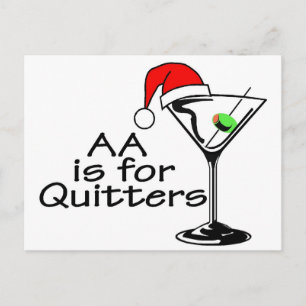 AA Is For Quitters Postcard