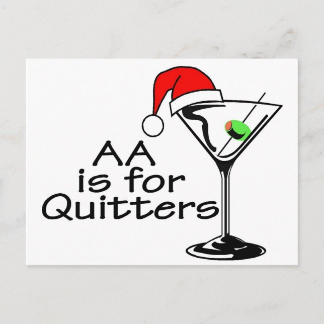 AA Is For Quitters Postcard (Front)