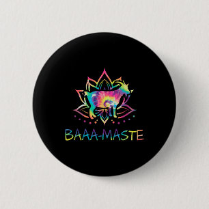 Aa Maste Tie Dye Goat Yoga Lotus Mandala Humor 6 Cm Round Badge