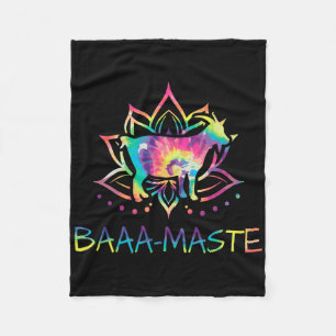 Aa Maste Tie Dye Goat Yoga Lotus Mandala Humor  Fleece Blanket