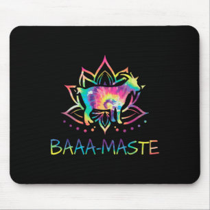 Aa Maste Tie Dye Goat Yoga Lotus Mandala Humor Mouse Pad