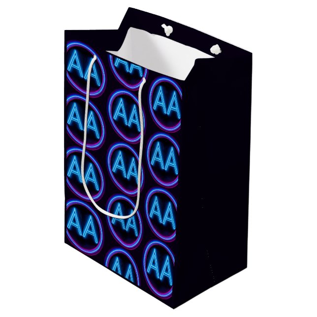 AA Recovery Neon Lights Medium Gift Bag (Front Angled)