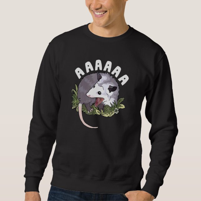 AAAAAA Screaming Opossum Stressed Possum Dank Meme Sweatshirt (Front)