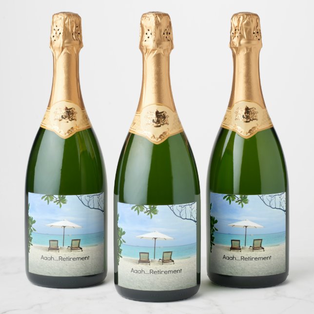 Aaah...Retirement Sparkling Wine Label (Bottles)