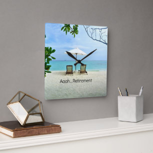 Aaah...Retirement Square Wall Clock
