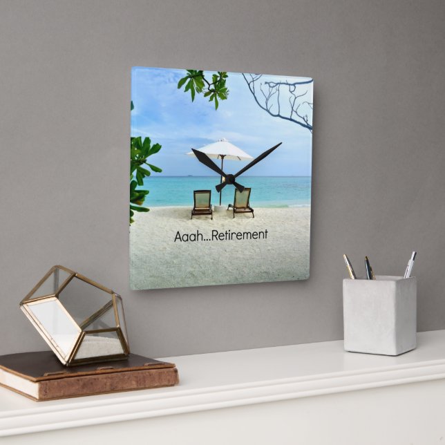 Aaah...Retirement Square Wall Clock (Office)