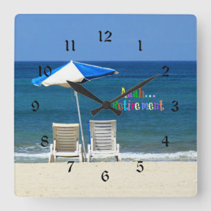 Aaah...retirement Square Wall Clock