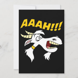 AAAH Screaming Lawnmower Cute Goat | Goat Holiday Card