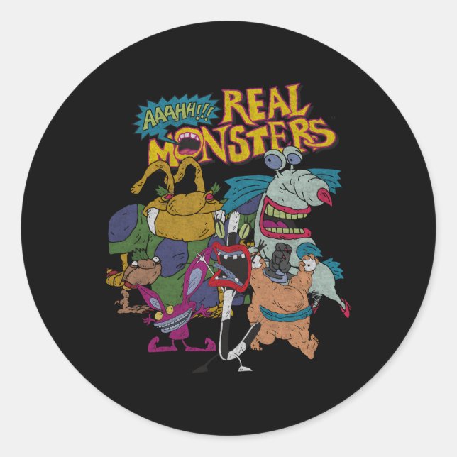 Aaahh Real Monsters All Characters Classic Round Sticker (Front)