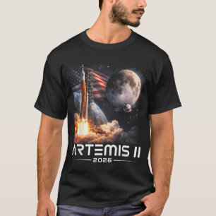 AAAmerica Flag Moon Mission II Launch to The Moon T-Shirt