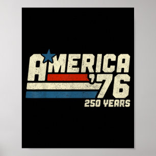 AAAmerica Retro 250 Years 250th Anniversary USA Poster