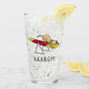 AAARGH! Funny dog agility teeter Glass