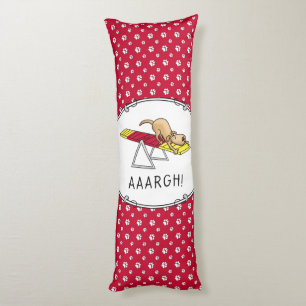 AAARGH! Funny scared nervous dog agility teeter Body Cushion