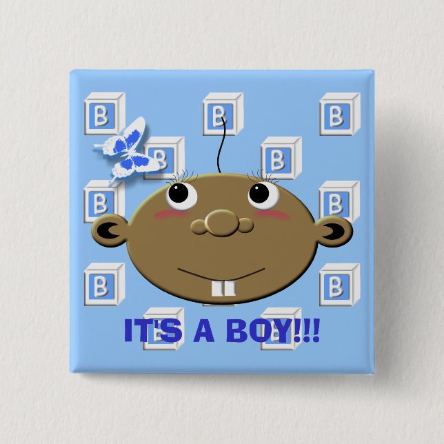 AABBlocks-Button 15 Cm Square Badge (Front)