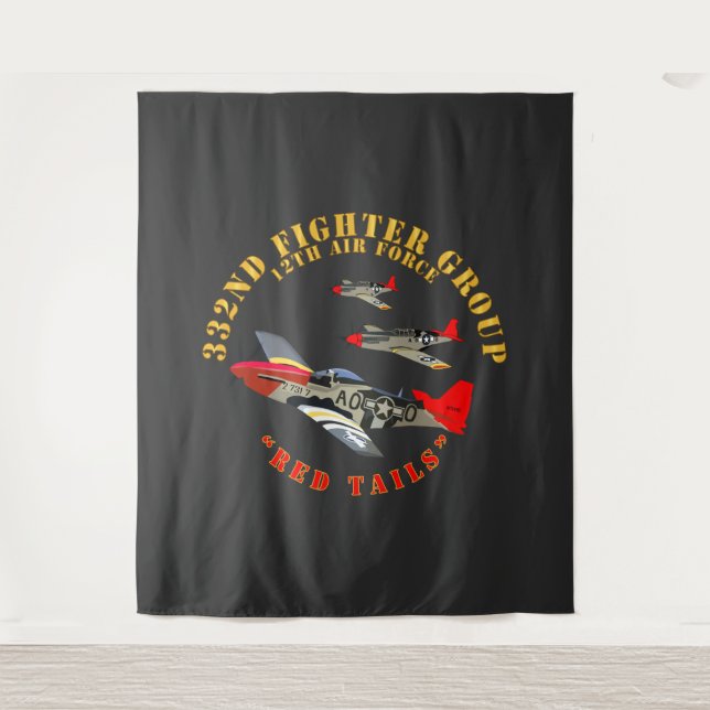 AAC - 332nd Fighter Group - 12th AF - Red Tails Tapestry (Front)