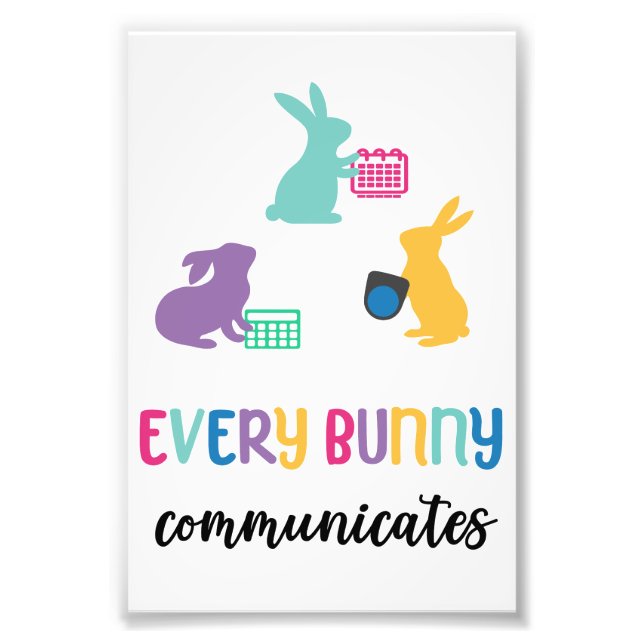 AAC Easter bunny poster 'Every bunny communicates' (Front)