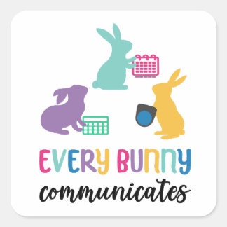 AAC Easter bunny sticker for AAC awareness