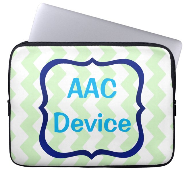 AAC label green Laptop Sleeve (Front)