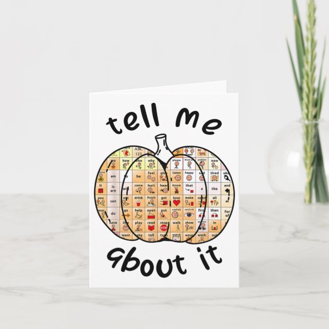 Aac Pumpkin Tell Me About It Speech Pathology Sped Card (Front)