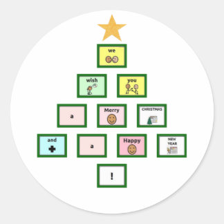 AAC We Wish you a Merry Christmas Classic Round Sticker